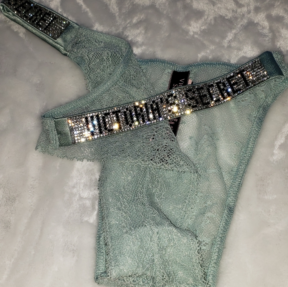 Victorias Secret shine strap lace Brazilian panty